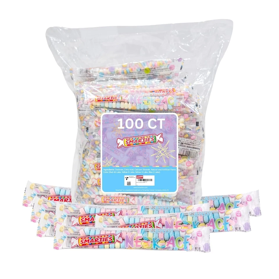 Candy Necklace - Bulk Candy Individually Wrapped - Gluten Free & Vegan, Fruit Fl - Image 1 of 4