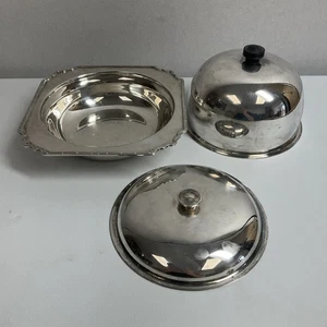 Harrods Vintage Silver Plated Domed Caviar Dish with Tray & Lid - Picture 1 of 9