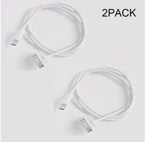 2PACK 30Pin to USB C Cable Charging Syncing for Old iPad iPhone iPod 3.3FT White - Picture 1 of 6