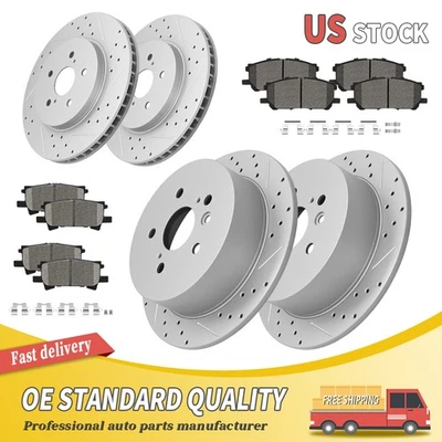 For 2004-2009 Lexus Rx330/400h/350 Toyota Highlander Front Rear Brake Rotor Pad - Image 1 of 4
