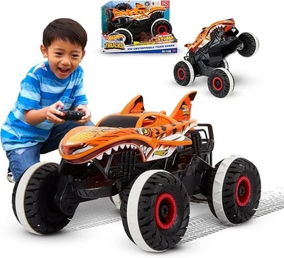 Hot Wheels RC Monster Truck Tiger Shark Ferngesteuert Terrain Stomp Auto - Bild 1 von 4