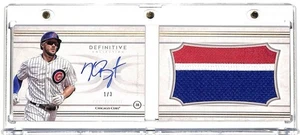 2017 Topps Definitive Collection Kris Bryant Auto Patch Book #1/3 #DAPB-KB Cubs - Picture 1 of 2