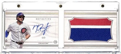 2017 Topps Definitive Collection Kris Bryant Auto Patch Book #1/3 #DAPB-KB Cubs - Image 1 of 2