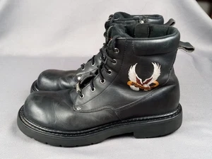 Harley Davidson Motorcycle Riding Boots Men Shoe Size 13 Casual Black Zip 94358  - Picture 1 of 24