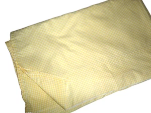JCP PENNEY YELLOW & WHITE GINGHAM CHECKS (1) QUEEN FLAT SHEET 90X102 - Picture 1 of 7