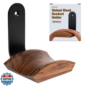 Mt.Jun Walnut Wood Headphone Wall Mount Holder, with VHB Adhesive Tape and Sc - Picture 1 of 5