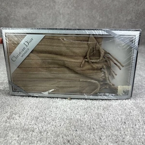 Christian Dior Monsieur 100% Lammwolle Schal braun gestreift Fransen offener Karton - Bild 1 von 6