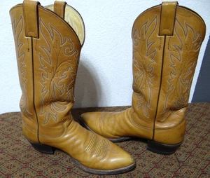 Botas de cuero Justin Western Cowboy de colección marrón tostado estilo 1636 para hombre talla EE. UU. 8,5 D - Imagen 1 de 11