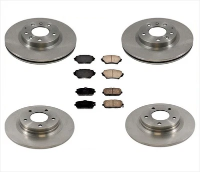 Mazda Miata MX5 2006-2015 Front & Rear Disc Brake Rotors Ceramic Brake Pads - Image 1 of 4