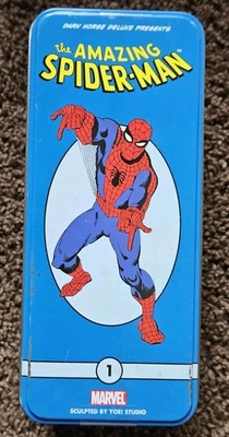 Classic Marvel Character Amazing Spiderman Dark Horse Deluxe Statue Tin Box 2011 - Image 1 of 4