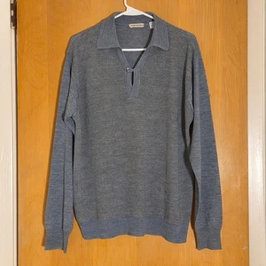 Suéter con Cuello Hecho en Italia para Hombres M Mezcla de Lana Azul Cuadros en Bloques de Color - Imagen 1 de 7