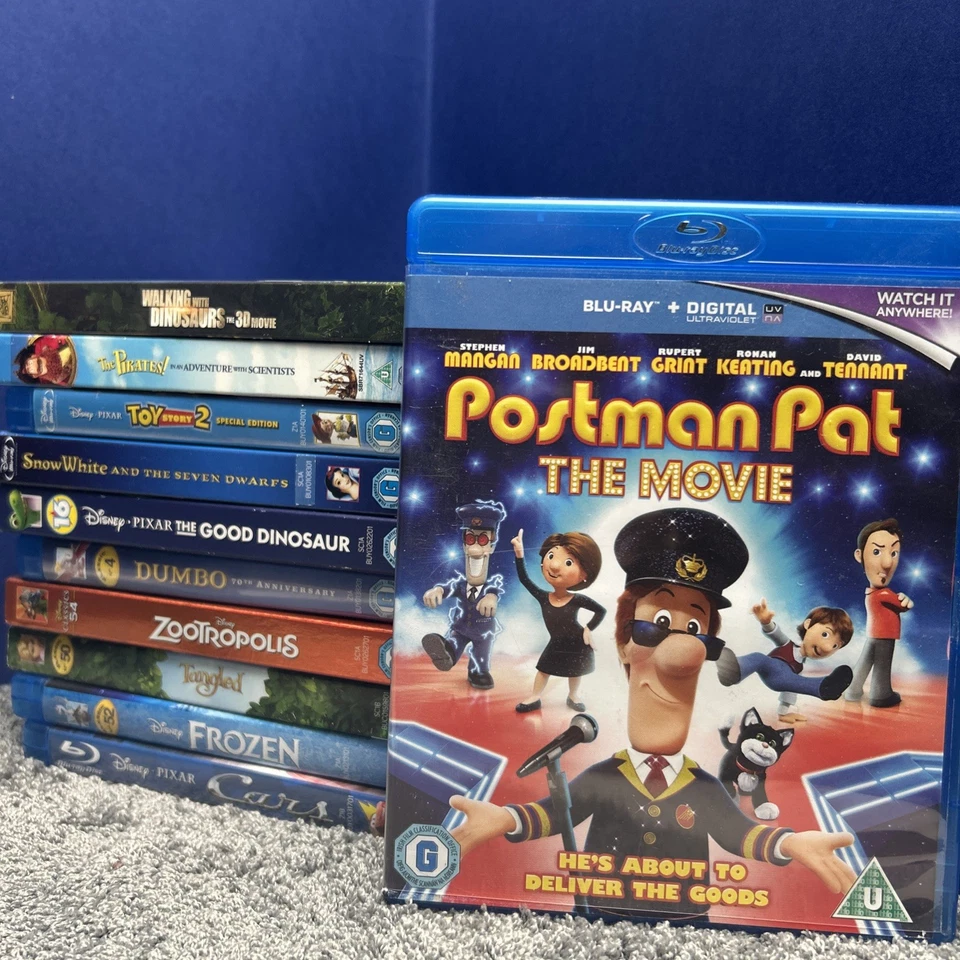 Disney & Pixar & Kids Blu-Ray Bundle, 11 Unique Films, Postman Pat, Frozen, Cars - Image 1 of 1