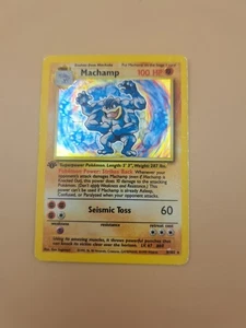 Pokemon Base set 1st edition theme deck machamp holo 8/102 MP vintage wotc - Picture 1 of 5