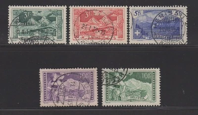 Suiza 1914-1930 Sc # 181-185 usado gato $77,15 BONITO JUEGO COMPLETO Foto 1 de 2