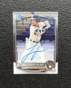 2025 Bowman Chrome JADYN FIELDER 1st Chrome Base On-Card Auto SP! *Brewers - Picture 1 of 2