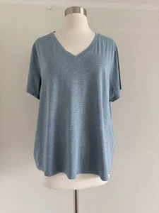 NEU EILEEN FISHER BIO BAUMWOLLE V-AUSSCHNITT KURZARM OBERTEIL T-SHIRT GR XL/TG - Bild 1 von 7