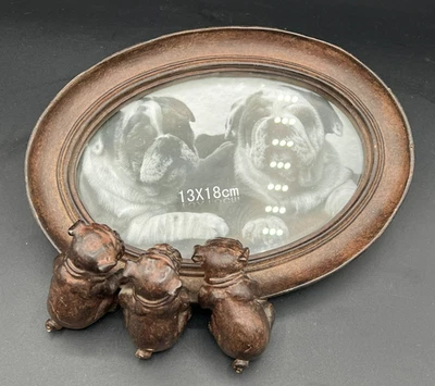 Puppy Dogs Reflecting Picture Frame 13 x 18cm Brown Heavy Material Resin? - Image 1 of 4