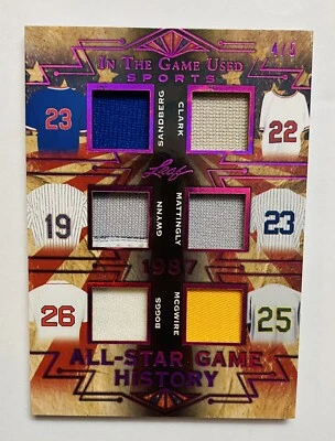 Camiseta deportiva Leaf ITG 2019 usada 4/5 Sandberg Gwynn Don Mattingly Boggs Mark McGwire Foto 1 de 4