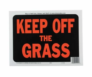 Sign Keep Off Grass Plst By Hy-Ko Mfrpartno 3022 - Picture 1 of 1