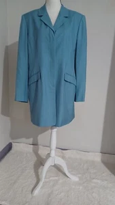 Jones NY Blazer Jacket, 100% Silk, 4-Button, Blue Notch Lapel Flap Pocket Sz 16 - Picture 1 of 9