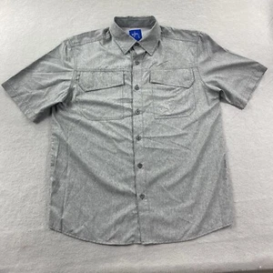 Guy Harvey Shirt Mens Small Gray Button Up Lightweight Fishing Vented Outdoors - Picture 1 of 8