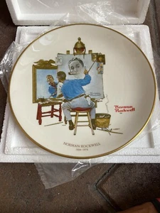 Norman Rockwell's "Triple Self Portrait" Plate Gorham 10.75 inches - Picture 1 of 5