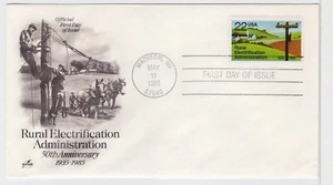 TurtlesTradingPost- Electrification of America 1985 #2144 FDC Artcraft Cachet - Picture 1 of 1