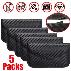 Faraday Bag RFID Signal Blocking Shielding Pouch Cell Phone Wallet Case 5PCS - Picture 1 of 7