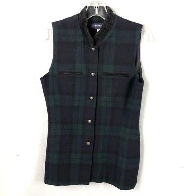 Pantalones Chaleco Mujer 4 Azul Tartán Cuadros Largo Ecuestre Oscuro Academia Dinero Antiguo Foto 1 de 4