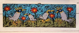 John Sperry Outsider Southern Primitive Bird Folk Art Funkadelic bird Painting   - Picture 1 of 8