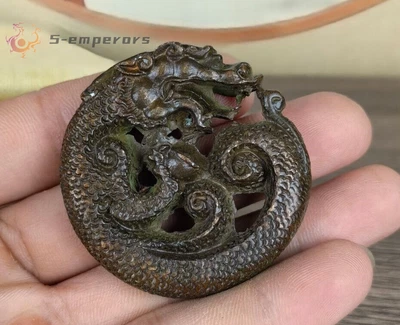 Китайская бронзовая классная фигурка статуэтка нэцкэ коллекционная подвеска дракон - Изображение 1 из 4