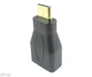 50pz Mini HDMI maschio tipo C a HDMI femmina tipo A convertitore adattatore placcato oro - Foto 1 di 5