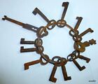 Antique 13 Assorted Skeleton Plus Keys On Ring