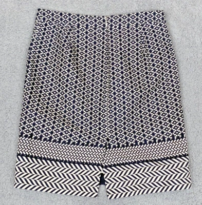 J Crew Women's Black White A Line Pencil Skirt 6 Lined Cotton Blend Skinny Slim - Изображение 1 из 4