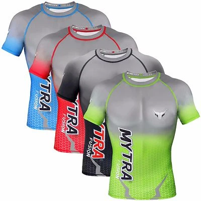 Mytra MMA Rash Guard Running Gym Fitness Compression Top Cycling Shirt - Image 1 of 2