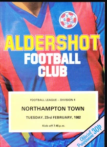 1981/82 ALDERSHOT V NORTHAMPTON TOWN 23-02-1982 Division 4 - Picture 1 of 1