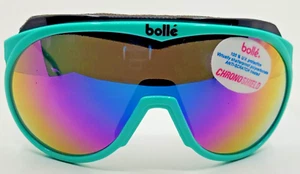 1980s Bolle CHRONOSHIELD Turquoise with Gray Mirror & Clear Lens Ski Glasses NIB - Picture 1 of 7