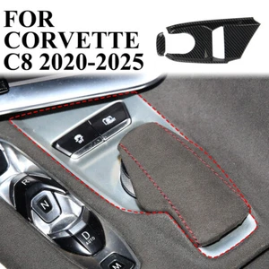 Carbon Fiber Style Gear Shift Panel Frame Trim Cover For Chevrolet Corvette C8 - Foto 1 di 5