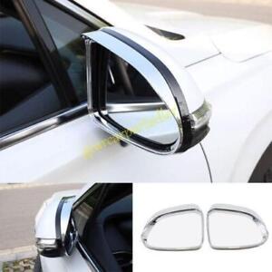 For Hyundai Santa Fe 19-2023 Glossy Chrome Rear View Mirror Rain Eyebrow Trim