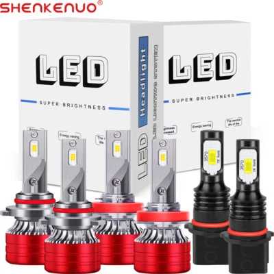 For Toyota Highlander 2011-2013 LED Headlight Hi-Low Beam + Fog Light Bulb 6000K - Image 1 of 4