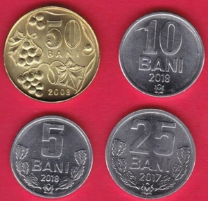 R* MOLDOVA 4 COIN LOT 5-50 BANI 2008-2018 UNC DETAILS #O491 - Picture 1 of 2