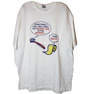 Vintage Fruit Of The Loom Lofteez Barnacles Advert White T-shirt XL toothbrush - Picture 1 of 11
