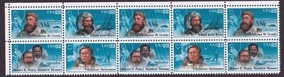 Scott #2223a (2220-2223) Arctic Explorers Block of 10 Stamps - MNH - Image 1 of 2