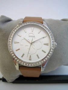 GUESS WOMENS ANNA WATCH W1280L1 STAINLESS STEEL CRYSTALS DKNY LEATHER GENUINE - Picture 1 of 10