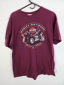Men's Sz Large Wild And Three Harley Davidson Shirt Waterloo Iowa Silver Eagle - Picture 1 of 6