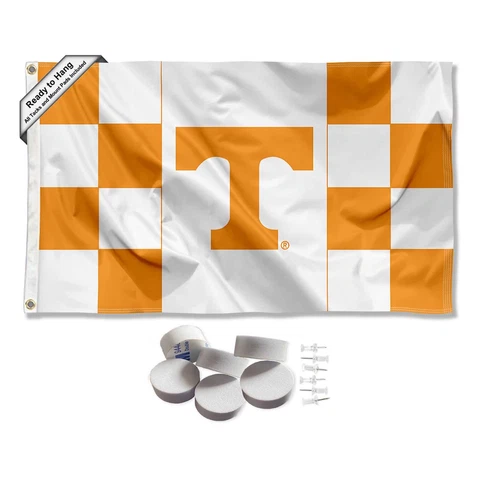 Tennessee Volunteers Checkered Large Logo Tapestry Banner Cover
