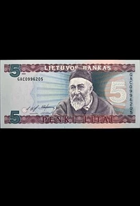 Lithuania 5 Litai 1993 Unc - Picture 1 of 2
