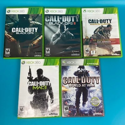 Call Of duty (Xbox 360) Games - Lot Of 5 - Black Ops 1 & 2 MW3 Advanced Warfare - Image 1 of 4