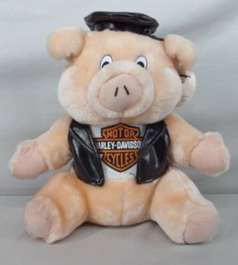 1998 Harley Davidson Schwein Biker Schwein Stofftier - Vintage Plüschtier 10 Zoll - Bild 1 von 6