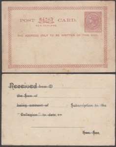 NEW ZEALAND 1886 1d. POSTAL STATIONERY POSTCARD PRINTED REVERSE (ID:030/D34516) - Picture 1 of 1